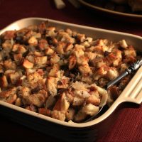 Chestnut Stuffing served in an elegant setting