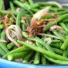 A bowl of Italian Green Beans with Bermuda Onions