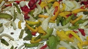 Crispy Chicken Burrito Fajita 2 roast peppers and onions