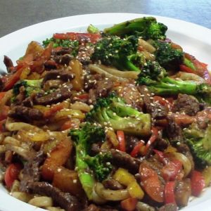 Udon Noodles with Sesame Ginger Beef and Vegetables 3 Udon Noodle Stir Fry