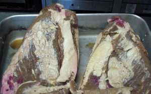 brined brisket ready for cooking