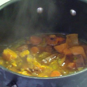 Vegan Sweet Potato Soup with Spiced Pecan’s 3 simmer sweet potato soup ingredients