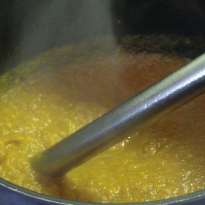 Vegan Sweet Potato Soup with Spiced Pecan’s 4 blending soup