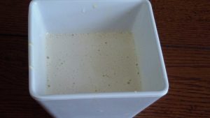 bloomed gelatin with hot cream