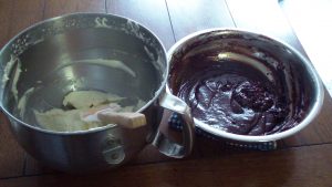 chocolate filling and whipped cream