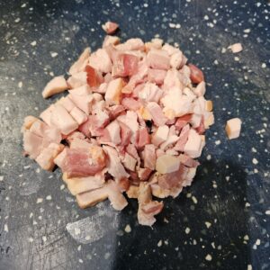 Dutch Corn Chowder with Chicken 3 diced-bacon